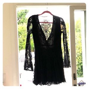 Free people long sleeve lace dress